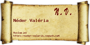 Néder Valéria névjegykártya